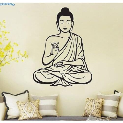 Meditating Buddha Wall Sticker Home Decor Removable Vinyl Wall Art Decal For Living Room