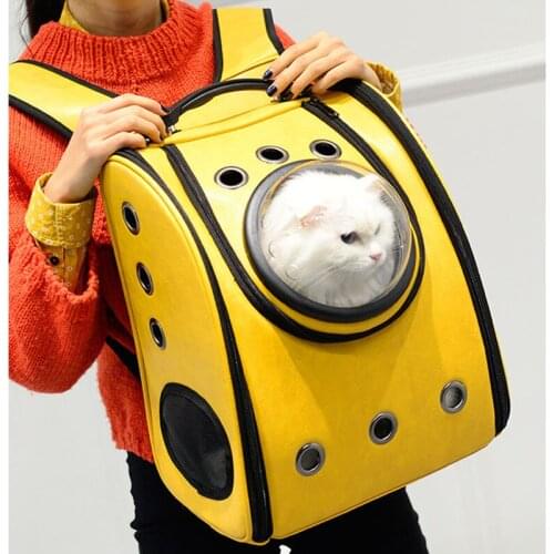 Backpack Carrier For Cat Transparent Skylight Comfortable Pets Cat Bag Thickening Polyester Fiber Large Space Portable Dog Bag
