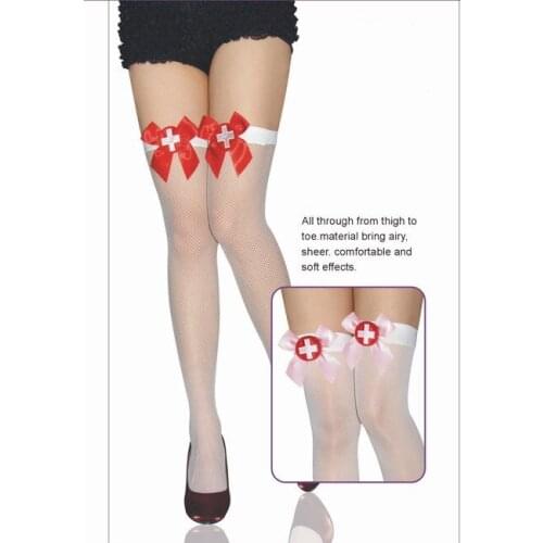 Sexy Young Girls Stockings Free Shipping Bowknot Stockings 3S8095 Female Hot Sale White Mesh Stockings