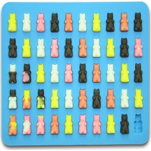 Silicone Mold 50 Bear Shape DIY Chocolate Mold High Temperature Resistant QQ Sugar Mold Food Grade Silicone Material Reusable