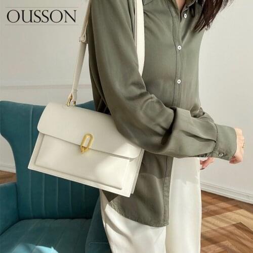 OUSSON 2021 New Design Leather Small Square Bag Fashion Crossbody Bag Multifunctional One-Shoulder Bag For Women