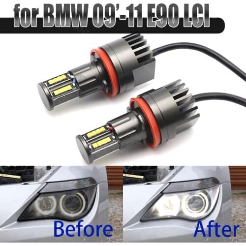 160W Bright White Color LED Angel Eye Halo Light H8 No Error for BMW 2009-2011 3 Series E90 Sedan (LCI)