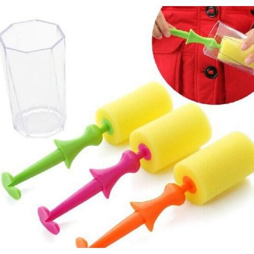 Creative long-handled cleaning brush Cartoon sponge brushes Vertical wash cup brush novelty households Cleaning products ss317