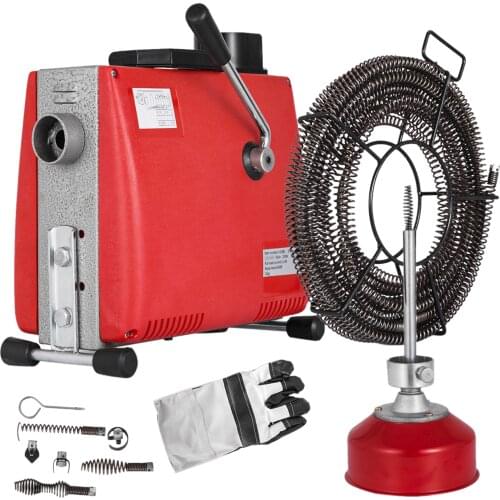 VEVOR Electric Pipe Dredge Machine 250W Sink Drain Cleaner Cleaning Machine 20-100mm Pipe Unblocker Tub Toilet Sewer Dredger Set