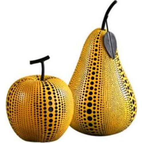 Wave Point Pear Apple Simulation Fruit Resin Decor Home Abstraction Decor Halloween Gift X3471