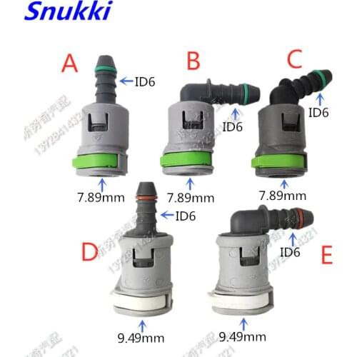 High quality 7.89mm 9.49 ID6 Fuel line quick connector 45 degree SAE Fuel pipe fittings for car 10pcs a lot