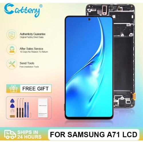 Wholesale A715 Display For Samsung Galaxy A71 LCD Touch Screen Digitizer Sensor Glass Assembly Free Shipping With Frame