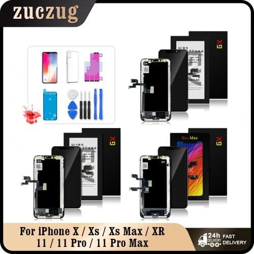 GX OLED For iPhone X Xs Max XsMax LCD Display Touch Screen Digitizer Assembly For iPhone 11 Pro 11Pro