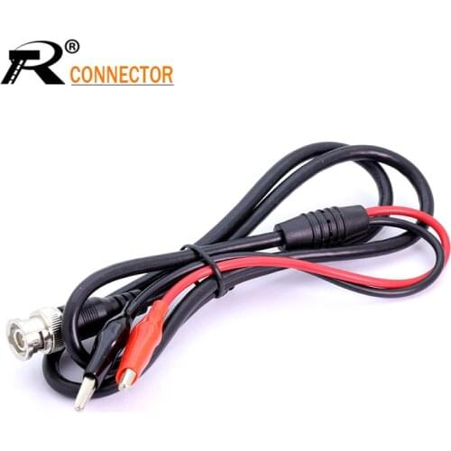 1pc Oscilloscope BNC Male Plug to Dual Alligator Clip Oscilloscope Test Probe Lead Cable 1m 500V 5A for Electrical Working