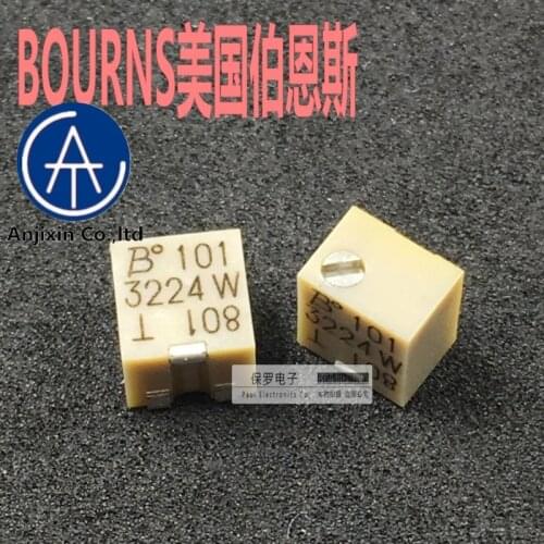 10pcs 100% orginal new real stock BOURNS 3224W-1-101E 100R ohm multi-turn high precision adjustable resistance potentiometer