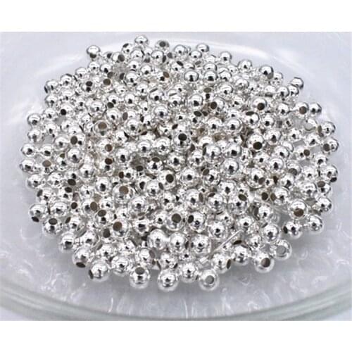 100pcs/lot 6mm/8mm Silver Round Loose Beads Positioning Beads DIY Handmade Jewelry Accessories