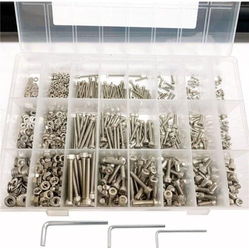 1080 Pcs 304 Stainless Steel Hex Allen Socket Cap Head Screw Suit M2M3 M4 Metric Screws for Mechanical Maintenance and Set Screw