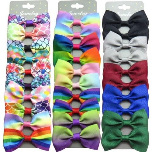 30PCS/LOT Pretty MIX Gradient Ties Bow Creativity Hairpins For Baby Girls Clips Pins Barrette Scrunchy Kids Hair Accessories