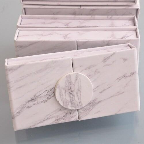 50pcs wholesale False Eyelash Packaging Box Customized logo Fake 3D Mink Lashes extension box Faux Cils Empty marble folio case