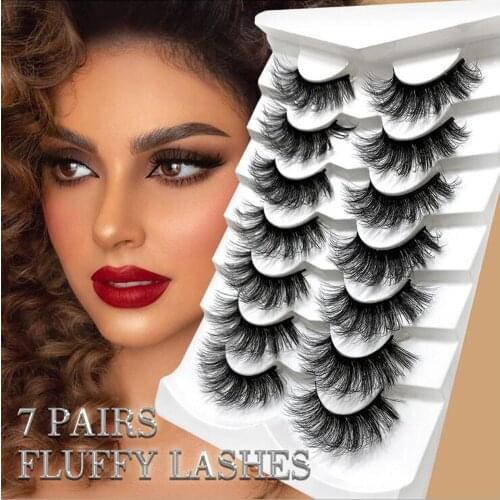 7pairs Mink Lashes 3D Mink Eyelashes 100% Cruelty free Lashes Handmade Reusable Natural Eyelashes Popular False Lashes Makeup