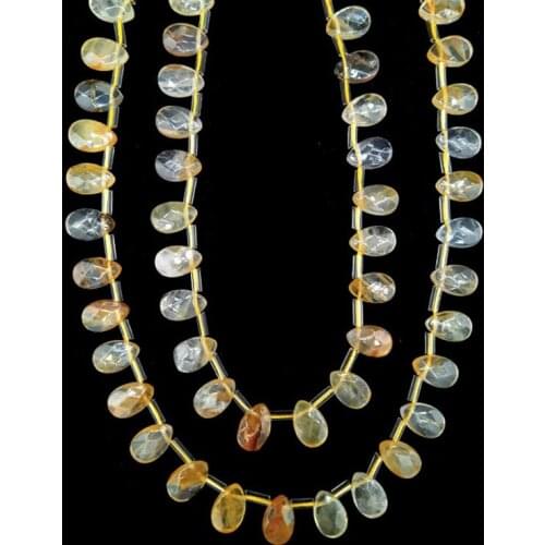 8 X12mm Natural Lemon Yellow Crystal Teardrop Gemstone Faceted Beads Quartz Nuggets Shape Beads Energy Crystal Yoga Loose Stone