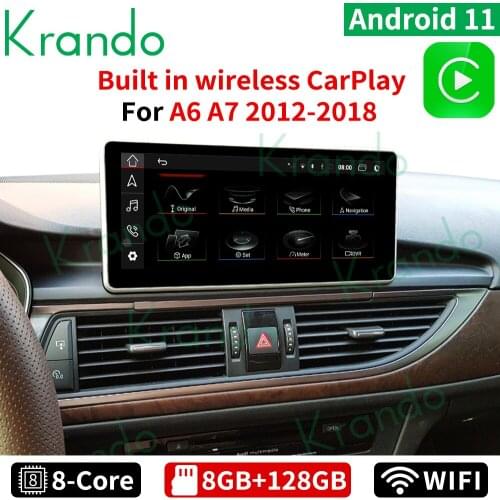 Krando Android 10.0 10.25 " car media player android for Audi A6 A7 2012-2018 Car stereo with screen car dvd player Car screen