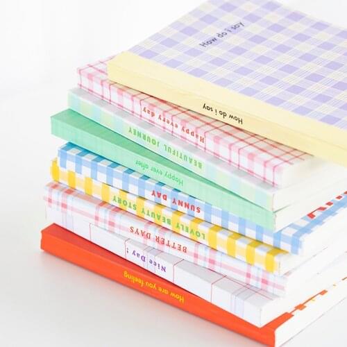 Yoofun 188 Page Korean Trellis Diary NoteBook Planner Blank Grid Horizontal Line Inner Page Notepad Daily Plan Yearly Agenda