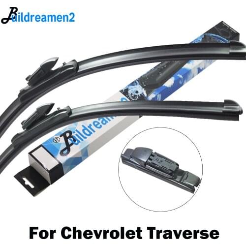 Buildreamen2 2 Pieces Car Accessories Wiper Blade Front Windscreen Wiper For Chevrolet Traverse Fit Push Button Arms 2009-2017