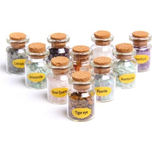 10 Bottles/Box Natural 3-5 mm Chips Stone Beads Tiger Eye Amazonite Fluorite Gravels Stone No Hole DIY Making Jewelry Findings