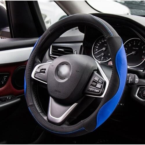 Car Steering Wheel Cover PU Leather Universal Steering Wheel Cover Car Interior Supplies Auto Parts