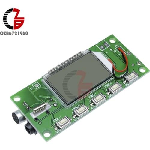 LCD Digital FM Transmitter Module DC 3V-5V DSP PLL Wireless Stereo Transmission Board Microphone Frequency Modulation