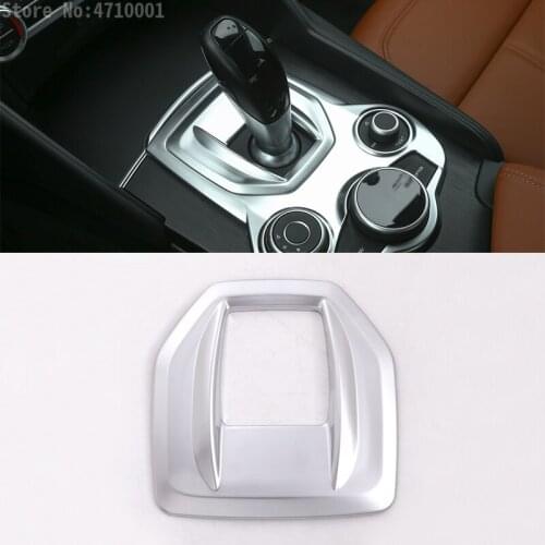 For Alfa Romeo Giulia Stelvio 2017 ABS Matte Chrome Interior Car Center Console Gear Shift Panel Cover Trim Auto Accessories 1PC