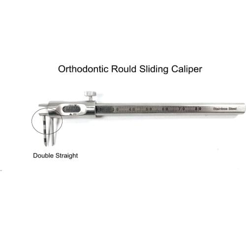 Double Straight Sliding Caliper Dental Round Orthodontic Measuring Scale Surgical Tool 0-80mm