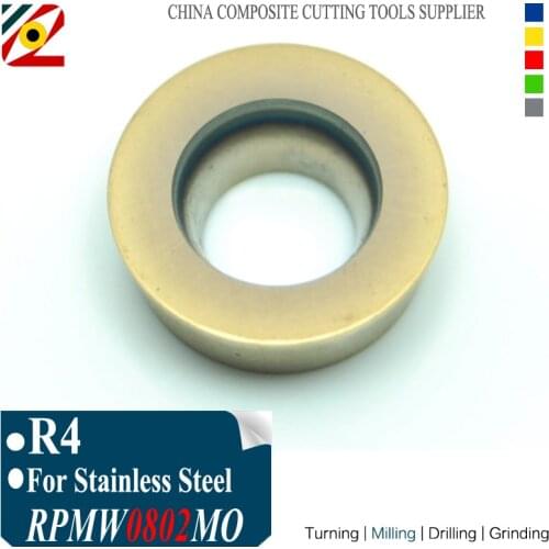 EDGEV 10pcs R4 RPMW0802MO RPMW0802 MO EP6350 Milling Carbide Inserts Tools for Face Mill Cutter EMR Series Tools CNC Machine