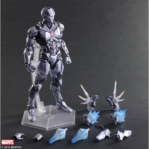 Play Arts Marvel Avengers 25cm IronMan Grey limited edition Super Hero Ironman Action Figure Toys