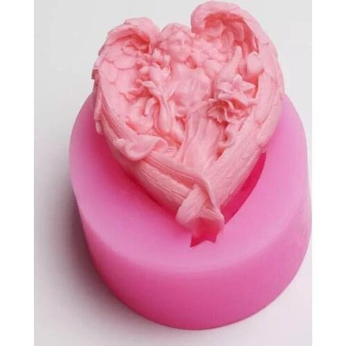 Soap Molds Making Angel Wing Cake Mold Heart Shape Soap Silicone Mould Chocolate Decorating Tool Food Grade Silicone