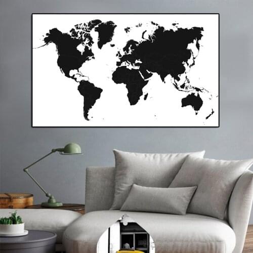 Canvas Painting large World Map Wall For House Decor Bedroom Decor Wallpaper Wall Art For Living Room Frameless