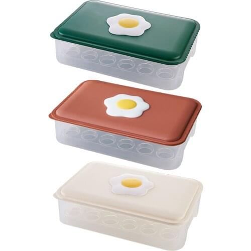 Nordic Style Egg Storage Box Portable Food Storage Container PP Refrigerator Egg Tray Holder Transparent Fresh-keeping Egg Case