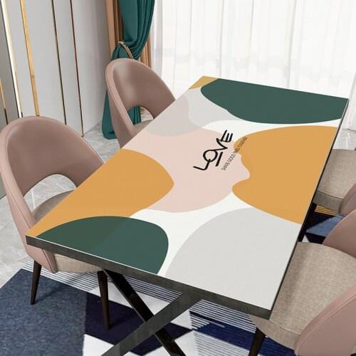 Nordic leather tablecloth Waterproof oil-proof heat-resistant tablecloths PVC leather Table mat customize party table deco