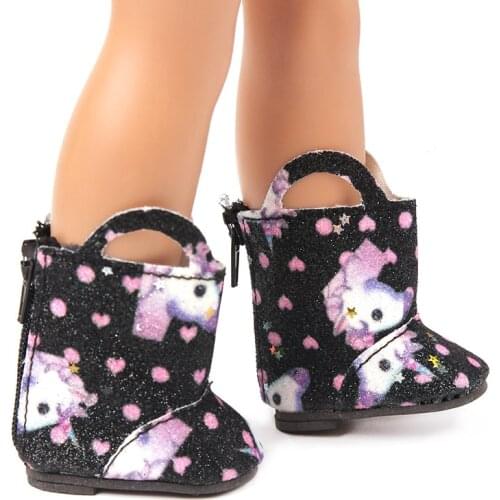 Dolls shoes American Unicorn print 4 colour boots New style fit 16 inch and 14.5-inch Girl accessories x29