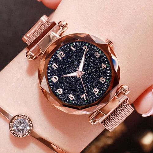 2019 Hot Women Watches Ladies Starry Sky Watch Magnetic Female Clock Woman Wristwatch Light Clock Relogio Feminino Montre Femme