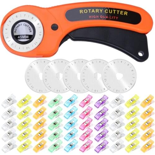 Nonvor DIY Leather Craft 45mm Rotary Cutter Set With 5 Blades Quilters Sewing Patchwork Sewing Tools