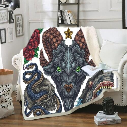 New Hot Style Oldschool Vintage Prints Blanket 3d Animal Beds Thick Quilts Fashion Sheets Sherpa Blankets for Adult Children