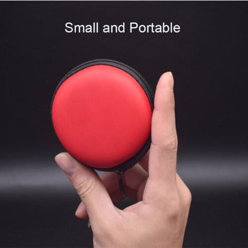 USB Cable Organizer Earphone Case Hand Spinner Portable Headset box hard Round Shape Earphone Bag Zippered Pouch