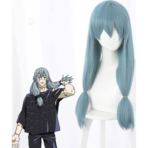 Jujutsu Kaisen Mahito Cosplay Christmas Blue Wig Cosplay Anime Cosplay Wigs Heat Resistant Synthetic Wigs