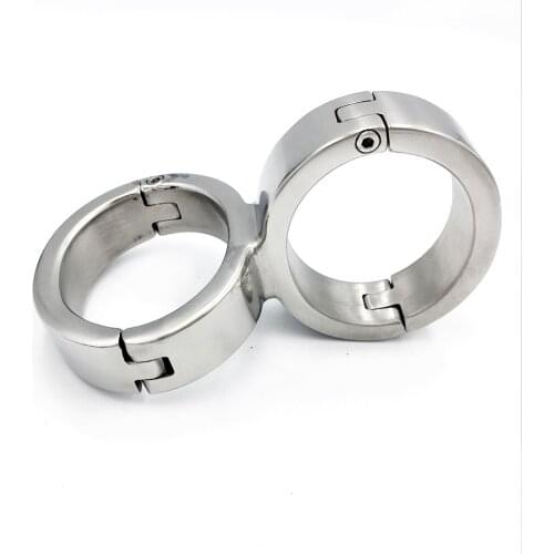 Latest Stainless Steel 8 Form Fixed Oval Shaped Wrist Restraint Handcuffs Manacle Adult BDSM Bondage Sex Toy For Male Female