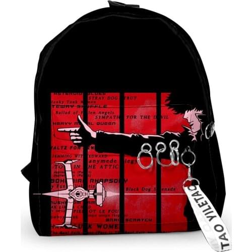 Cowboy bebop Oxford Fabric One Shoulder Keychain Backpack Printed Casual Student School Bag