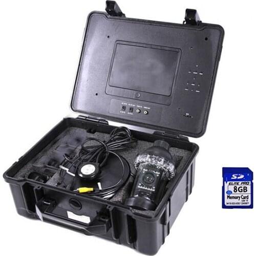 360 Rotation Recording Fishing Camera With 7'LCD,20M Cable,Remote Control,SD Card(DVR),ABS Carry Case