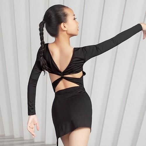 Latina Dance Wear For Girls Black Practice Wear Stage Costume Designer Clothing Cha Cha Dance Outfits Tango Dance Clothes JL2132