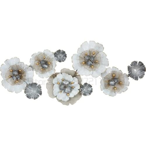 French furniture wall decoration living room sofa background creative hanging flower wrought iron room decor dream catcher