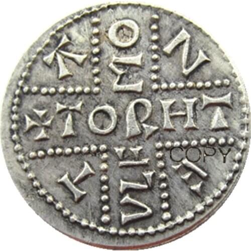 UK(01)United Kingdom 839-859 King Aethelwulf of Wesex 1Penny Silver Plated Copy Coin