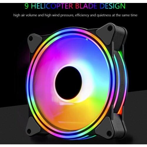 12cm PC Case Cooling Fan Hydraulic Bearing Large 4 Pin LED Cooler Heatsink Radiator for Desktop Computer Chassis