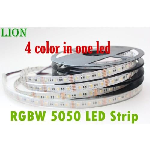 Waterproof IP20/65 LED Strip RGBW /RGBWW, SMD 5050 chip 12V flexible light RGB+White /warm white,4 color in 1 led chip,60Leds/m