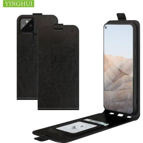 High Quality Vertical Cover Bag With Card And Stand For Google Pixel 5 XL 4A Leather Magnetic Silicone Protect Phone Case