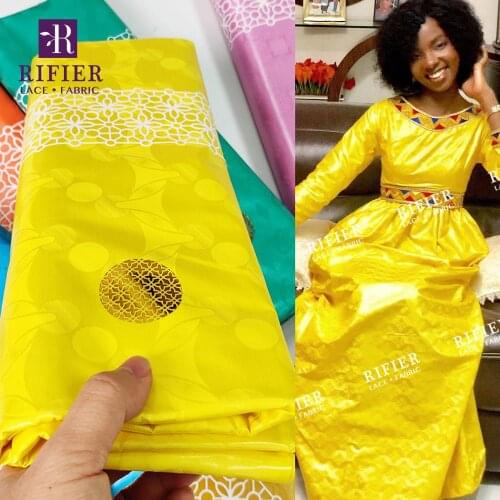 Jacquard Pattern Bazin Riche Lace Fabric With Good Smell 5 Yards 2020 High Quality African Guinea Women or Men Wedding Material